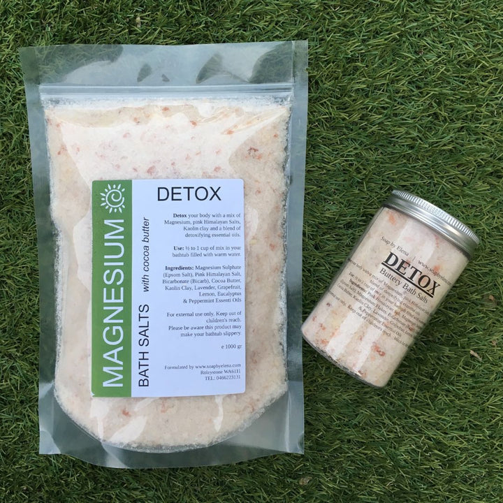 Magnesium Bath Salts - DETOX-Salts-Elena Bath and Body-relaxing-bath-soaks-muscle-recovery-stress-relief-sleep-aid-detox