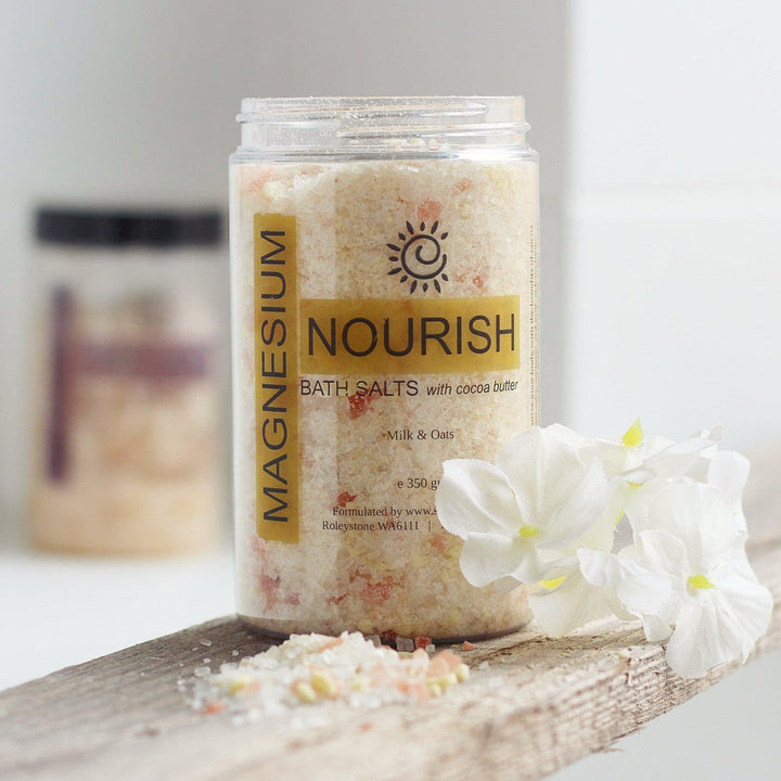 Magnesium Bath Salts - NOURISH-Salts-Elena Bath and Body-relaxing-bath-soaks-muscle-recovery-stress-relief-sleep-aid-detox