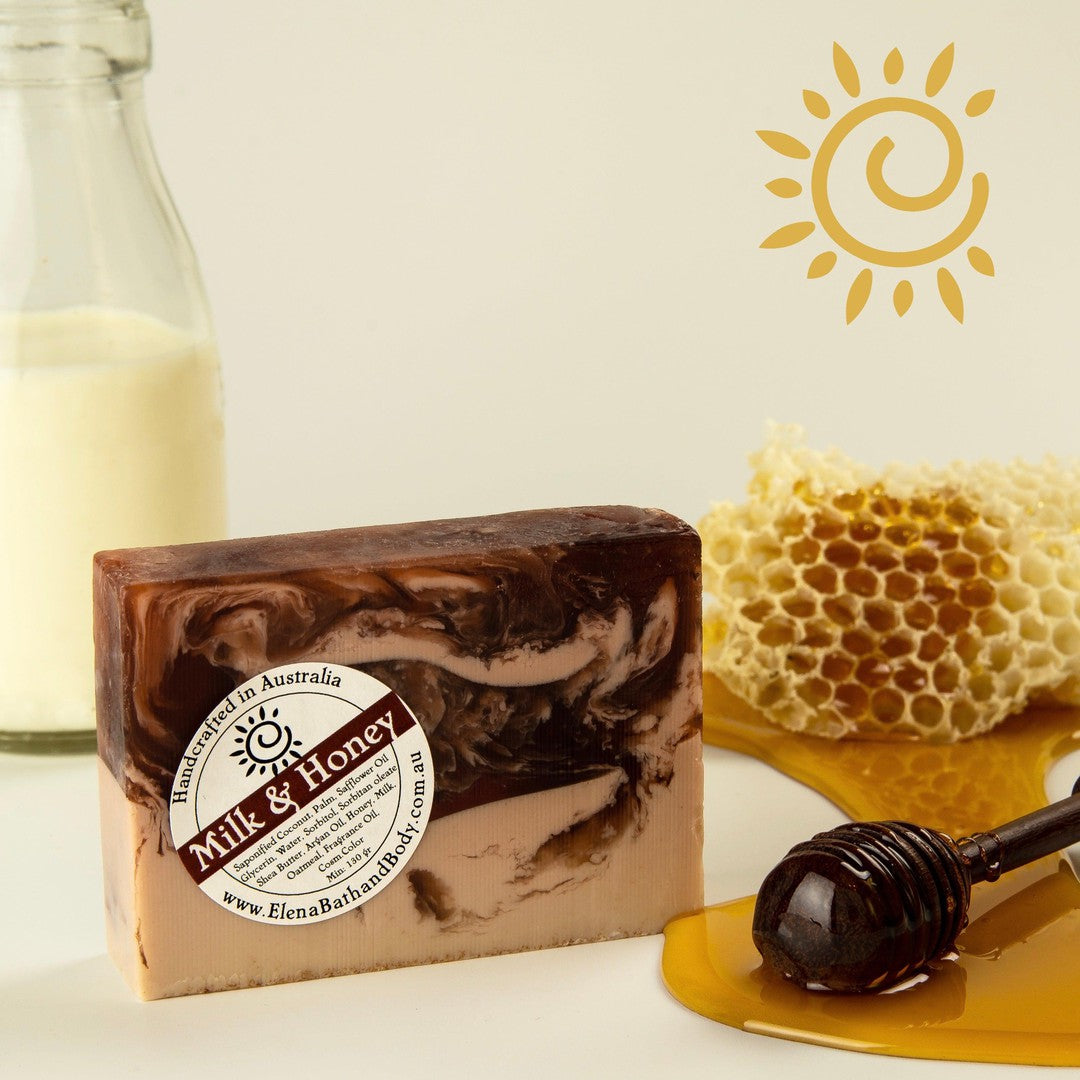 Milk & Honey [Limited Edition - Returning for Christmas only]-Luxury Glycerine soap-Elena Bath and Body-natural-gentle-soap-for-sensitive-skin-dry-skin-eczema-acne-hand-made-in-australia