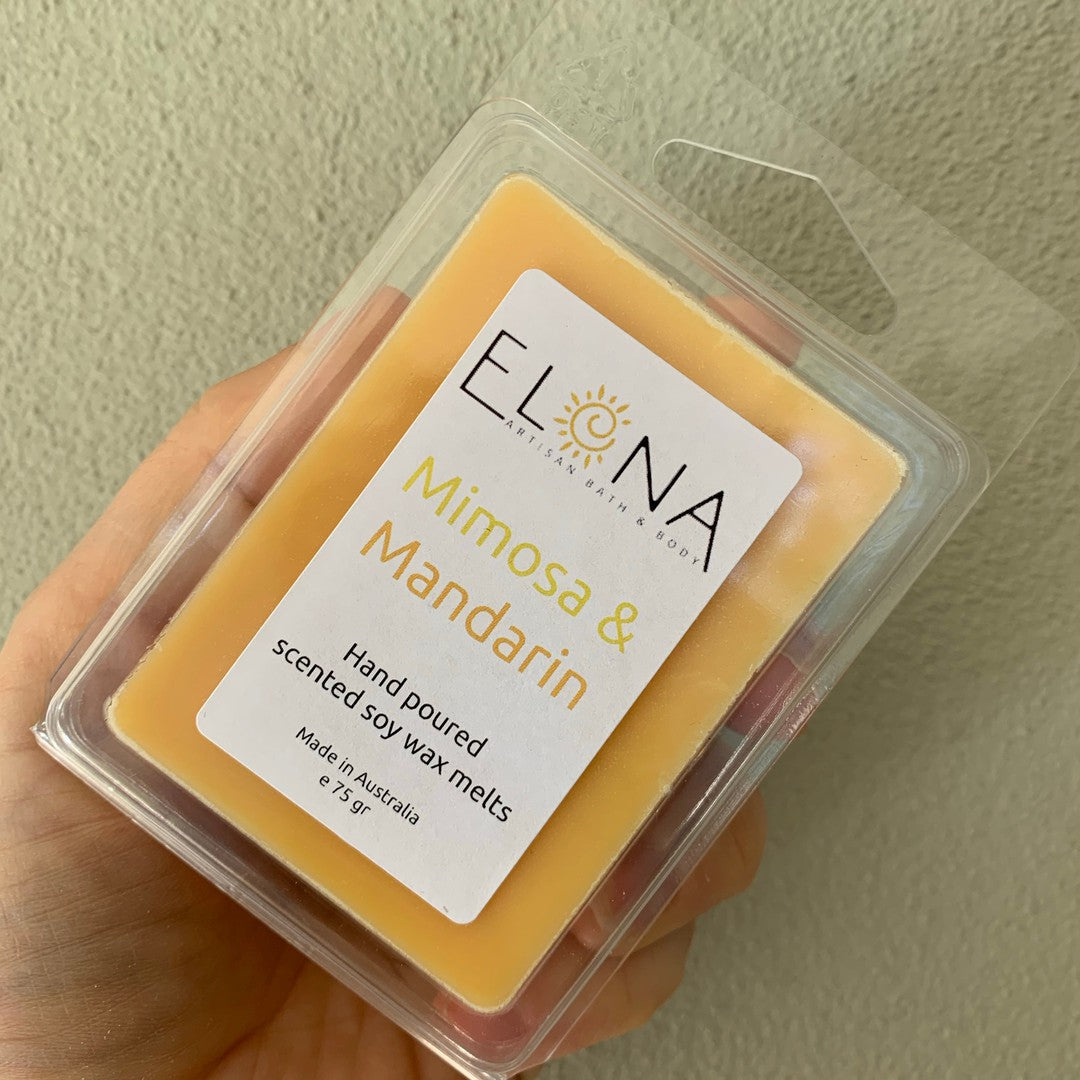 Mimosa & Mandarin Melt-Soy Wax Melts-Elena Bath and Body-natural-eco-friendly-pure-strong-fragrance-long-lasting-handmade-in-australia