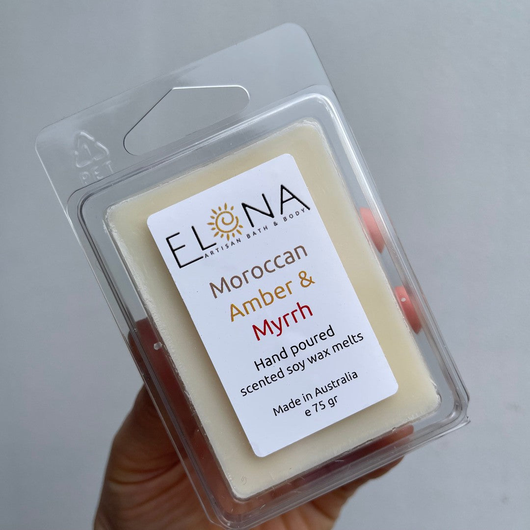 Moroccan Amber & Myrrh-Soy Wax Melts-Elena Bath and Body-natural-eco-friendly-pure-strong-fragrance-long-lasting-handmade-in-australia