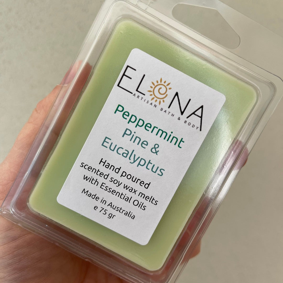 Peppermint Pine & Eucalyptus Melt EO*-Soy Wax Melts-Elena Bath and Body-natural-eco-friendly-pure-strong-fragrance-long-lasting-handmade-in-australia