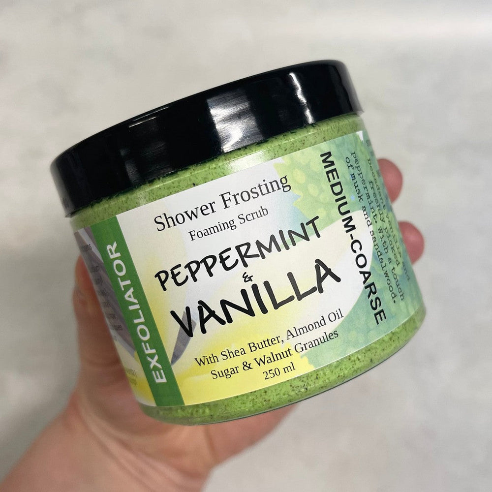 Peppermint & Vanilla - Shower Frosting *EO-Body Scrub-Elena Bath and Body-natural-body-scrub-exfoliator-make-up-remover-made-in-australia