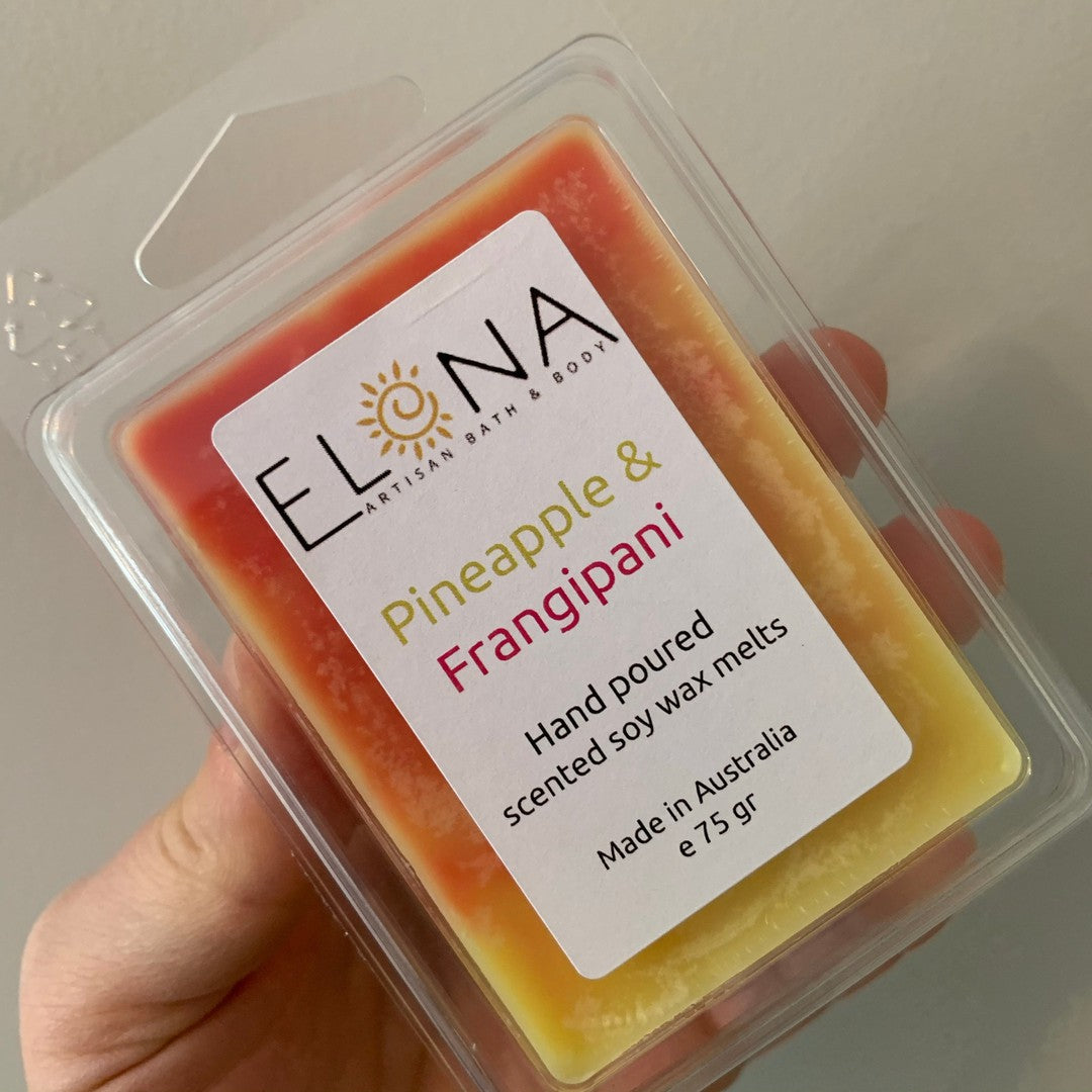 Pineapple & Frangipani Melt-Soy Wax Melts-Elena Bath and Body-natural-eco-friendly-pure-strong-fragrance-long-lasting-handmade-in-australia