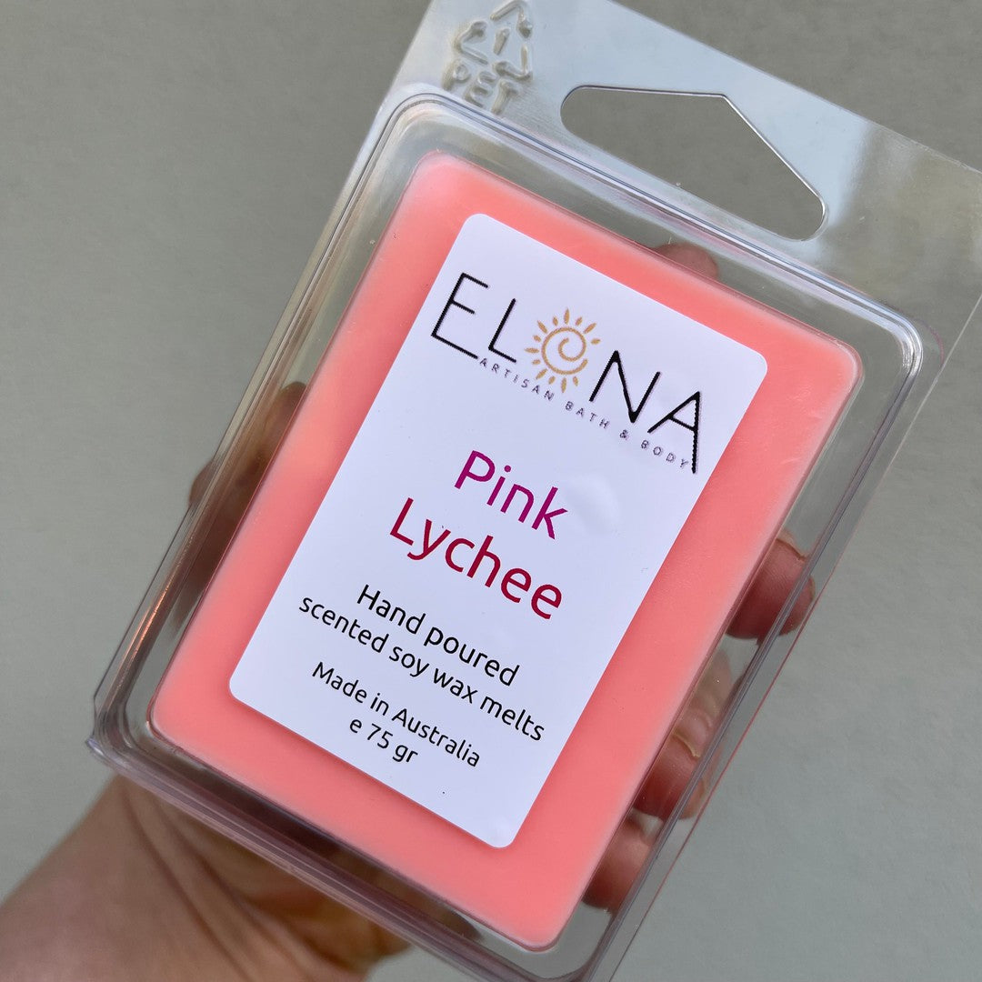 Pink Lychee Melt-Soy Wax Melts-Elena Bath and Body-natural-eco-friendly-pure-strong-fragrance-long-lasting-handmade-in-australia