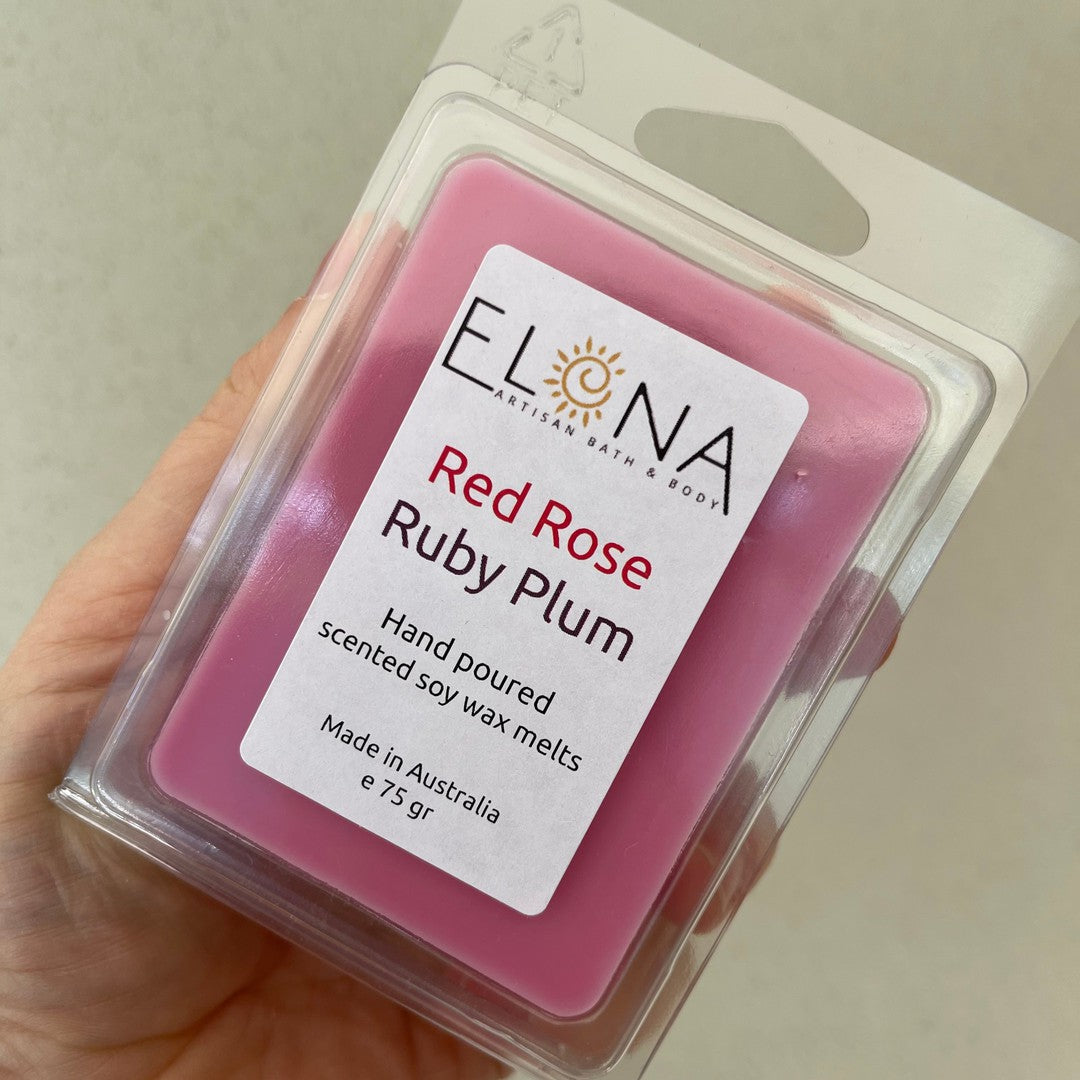 Red Rose Ruby Plum Melt-Soy Wax Melts-Elena Bath and Body-natural-eco-friendly-pure-strong-fragrance-long-lasting-handmade-in-australia