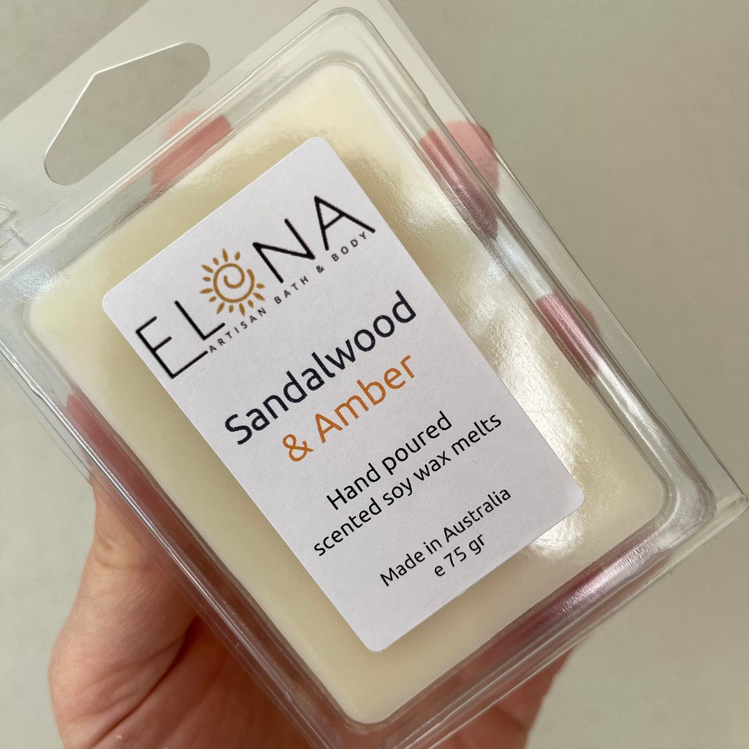 Sandalwood Amber Melt [Not Restocking Once Sold Out]-Soy Wax Melts-Elena Bath and Body-natural-eco-friendly-pure-strong-fragrance-long-lasting-handmade-in-australia