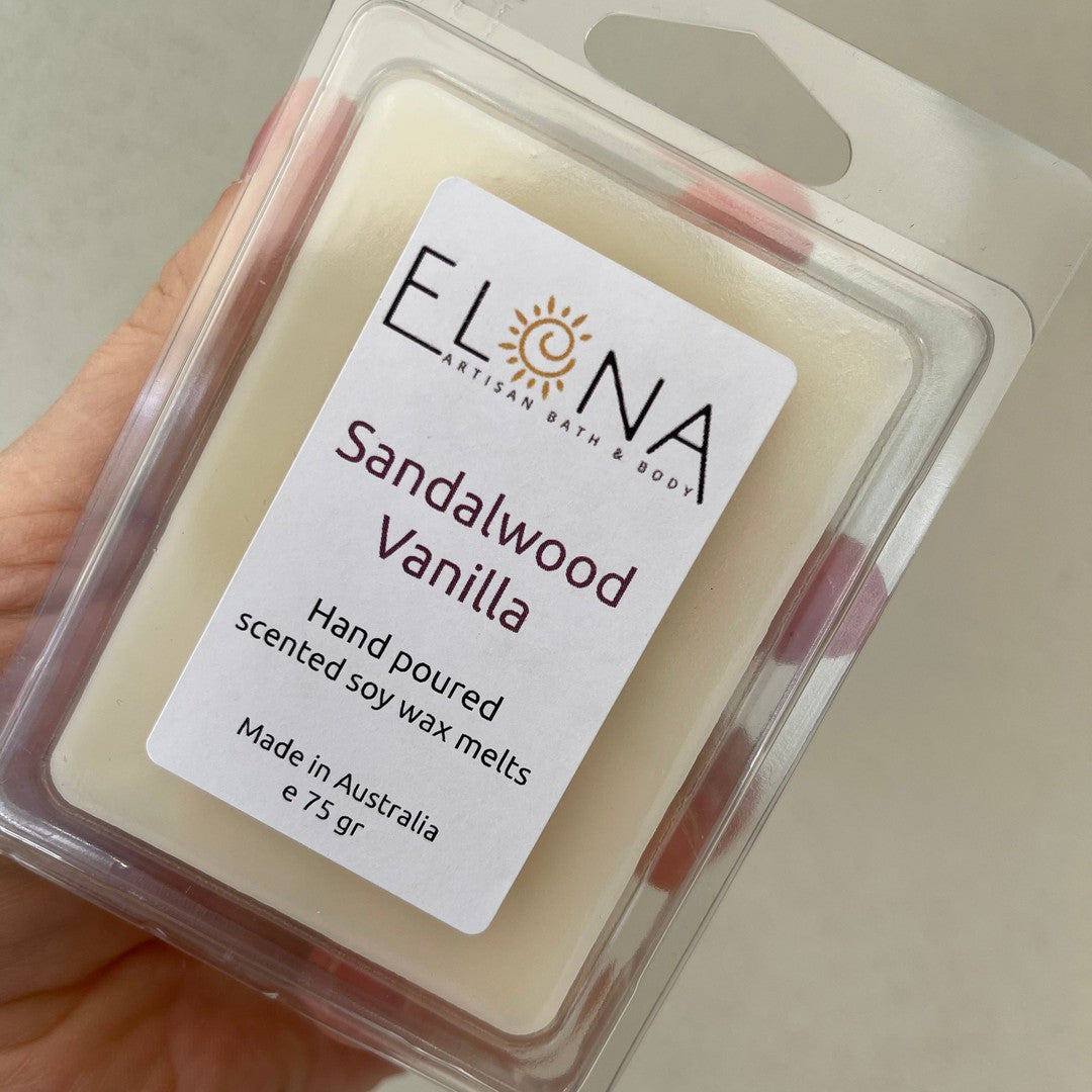 Sandalwood Vanilla Melt-Soy Wax Melts-Elena Bath and Body-natural-eco-friendly-pure-strong-fragrance-long-lasting-handmade-in-australia