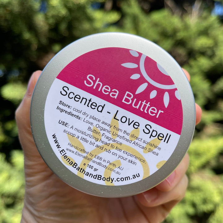 Scented Raw Shea Butter - Love Spell-Moisturiser-Elena Bath and Body-natural-body-butter-cream-lotion-hand-made-in-australia