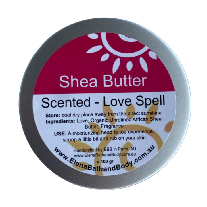 Scented Raw Shea Butter - Love Spell-Moisturiser-Elena Bath and Body-natural-body-butter-cream-lotion-hand-made-in-australia