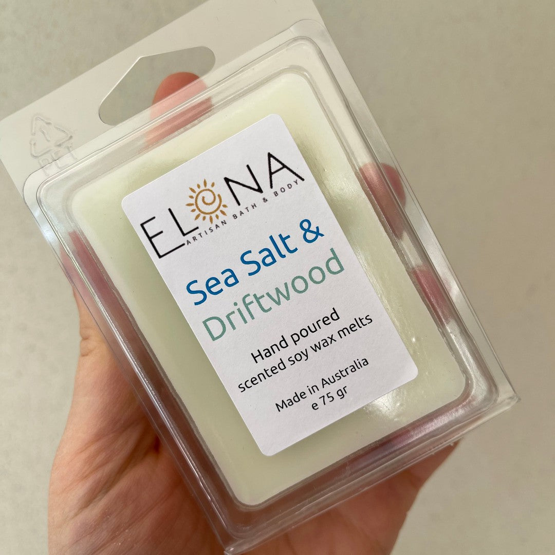 Sea Salt & Driftwood Melt-Soy Wax Melts-Elena Bath and Body-natural-eco-friendly-pure-strong-fragrance-long-lasting-handmade-in-australia