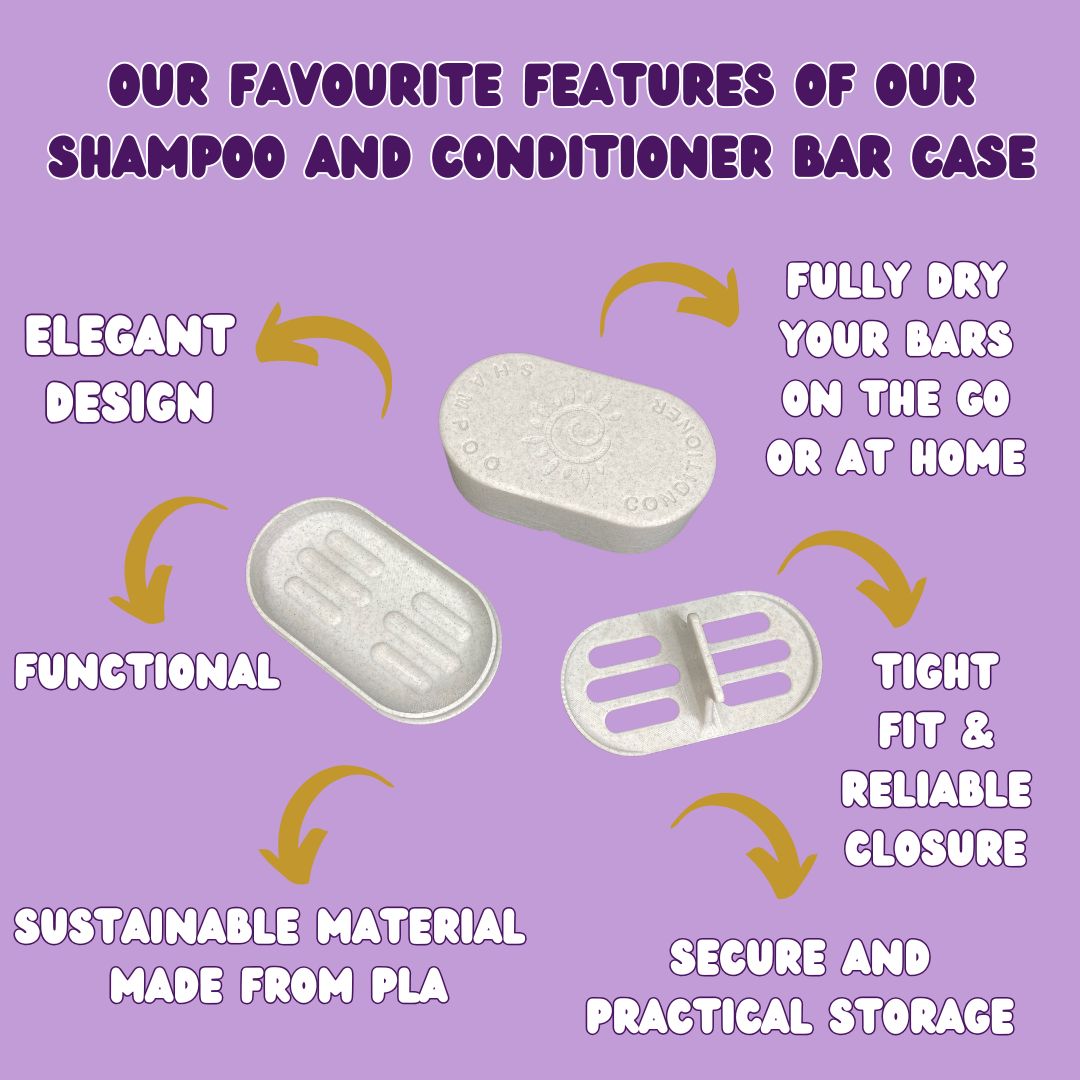 Single Shampoo & Conditioner Bar + Travel Case Bundle-Solid Shampoo Conditioner Bar-Elena Bath and Body-natural-solid-shampoo-conditioner-curly-hair-ph-balanced-made-in-australia