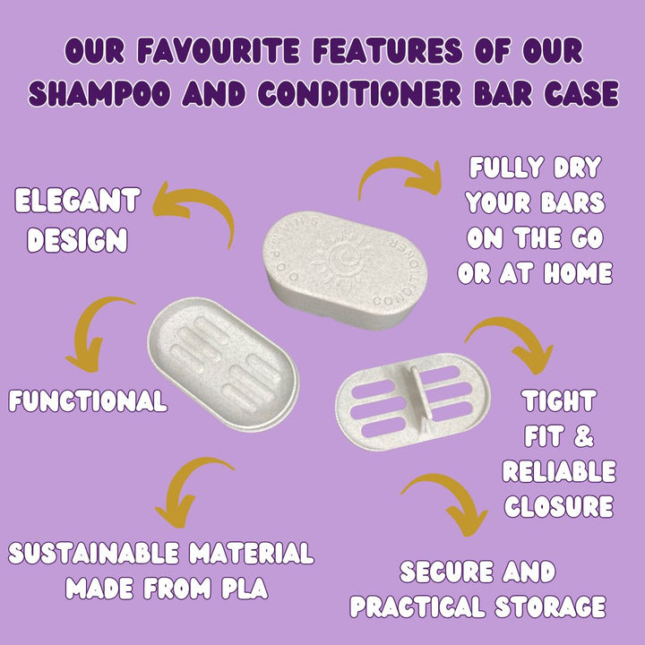 Single Shampoo & Conditioner Bar + Travel Case Bundle-Solid Shampoo Conditioner Bar-Elena Bath and Body-natural-solid-shampoo-conditioner-curly-hair-ph-balanced-made-in-australia