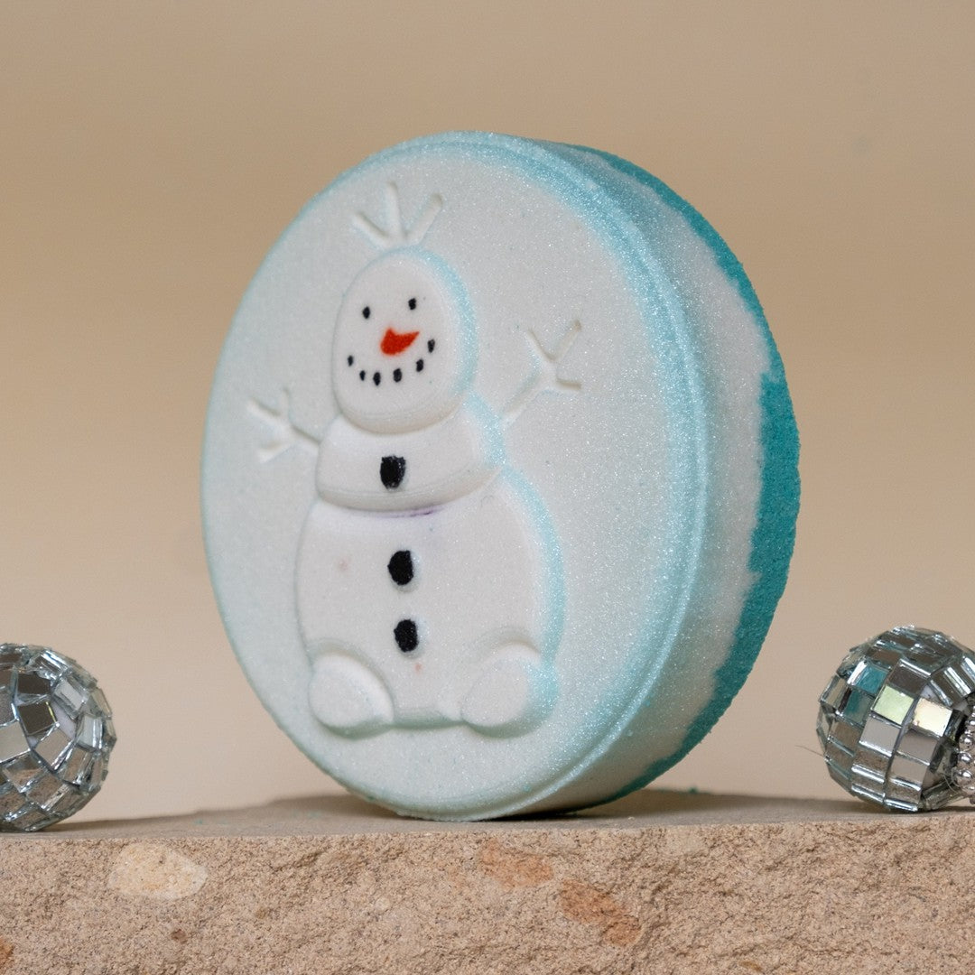 Snowman Snow Globe Bath Bomb-Luxury Bath Bomb-Elena Bath and Body-natural-chemical-free-bath-bombs-for-kids-made-in-australia