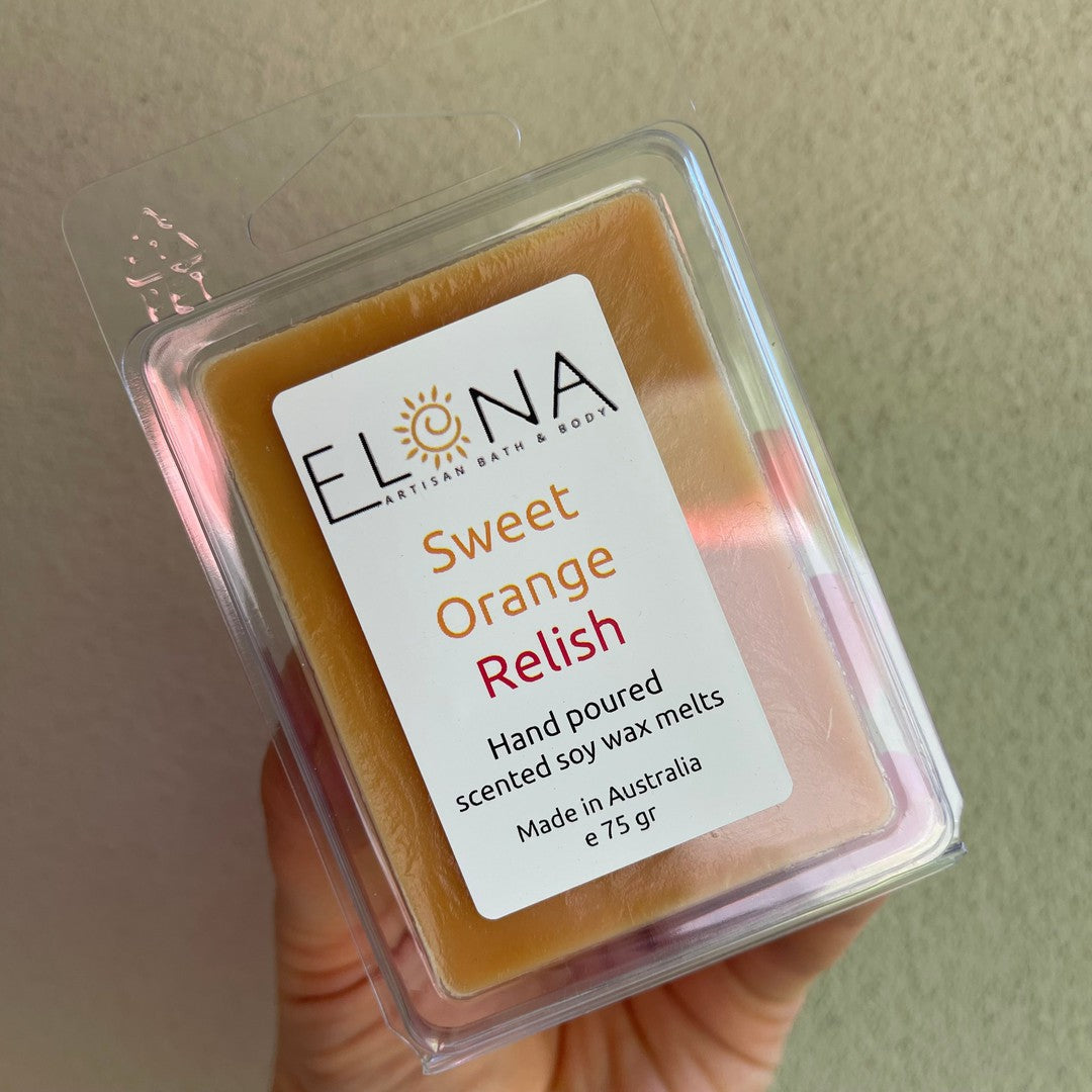 Sweet Orange Relish Melt-Soy Wax Melts-Elena Bath and Body-natural-eco-friendly-pure-strong-fragrance-long-lasting-handmade-in-australia