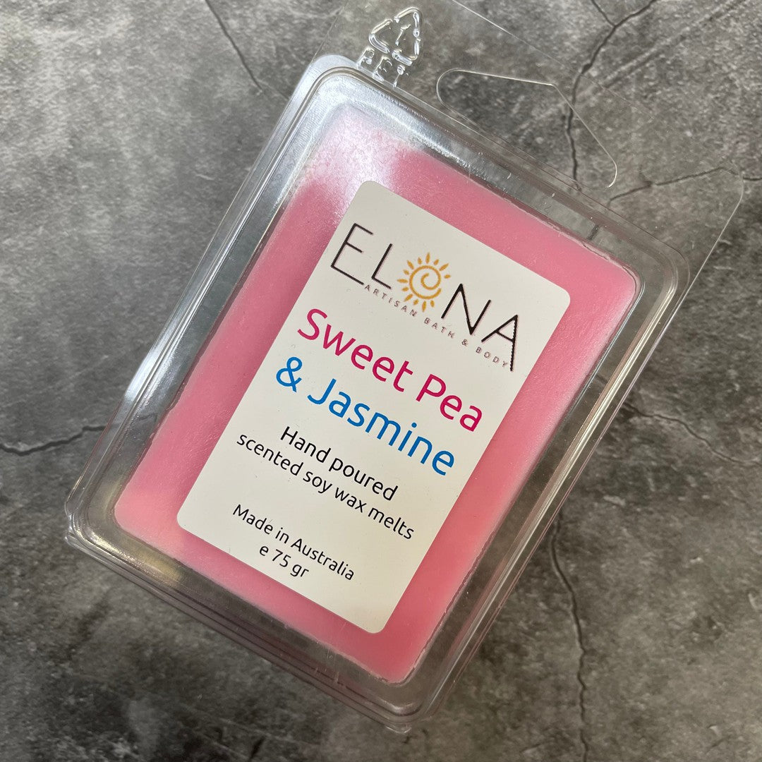 Sweet Pea & Jasmine Melt-Soy Wax Melts-Elena Bath and Body-natural-eco-friendly-pure-strong-fragrance-long-lasting-handmade-in-australia