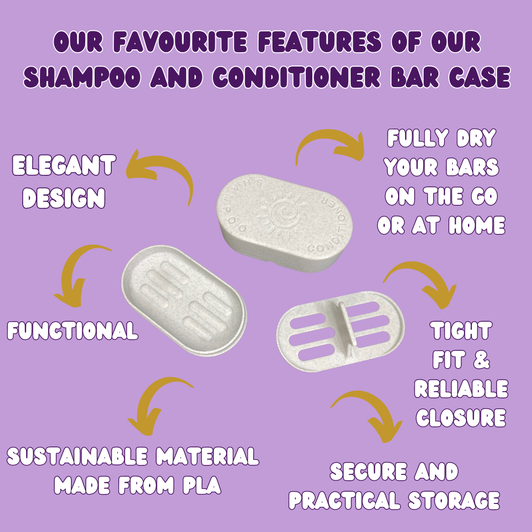 Travel Case + Shampoo Bundle. 2 x Shampoo 1 x Conditioner-Solid Shampoo Conditioner Bar-Elena Bath and Body-natural-solid-shampoo-conditioner-curly-hair-ph-balanced-made-in-australia