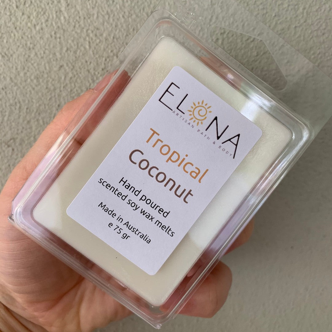 Tropical Coconut Melt-Soy Wax Melts-Elena Bath and Body-natural-eco-friendly-pure-strong-fragrance-long-lasting-handmade-in-australia